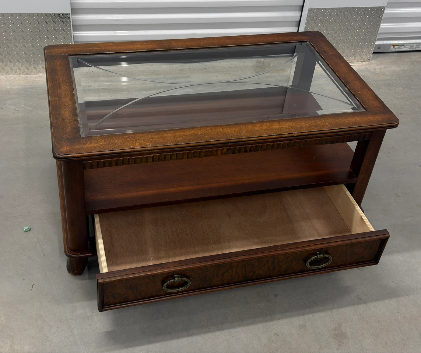 Glass Top Coffee Table w/ Drawer - photo 3