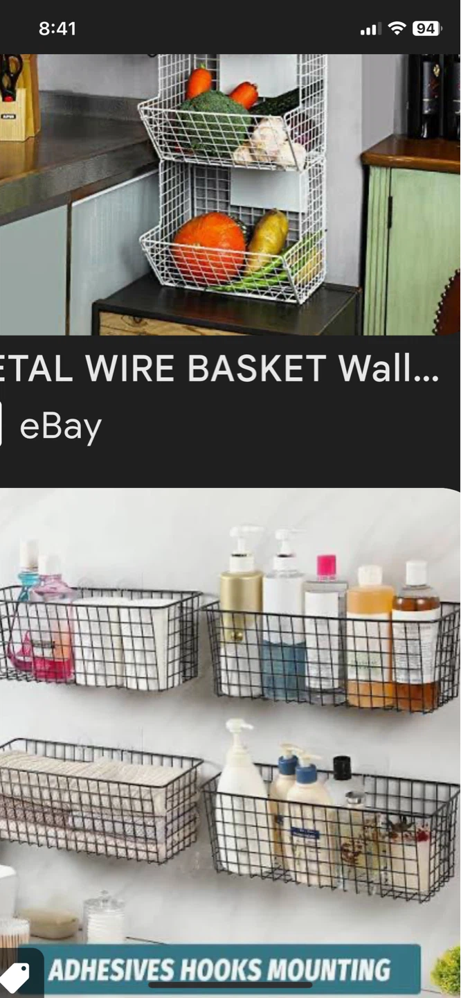 Black Metal 4 pieces Wire Storage Baskets (Set of 6) - photo 2