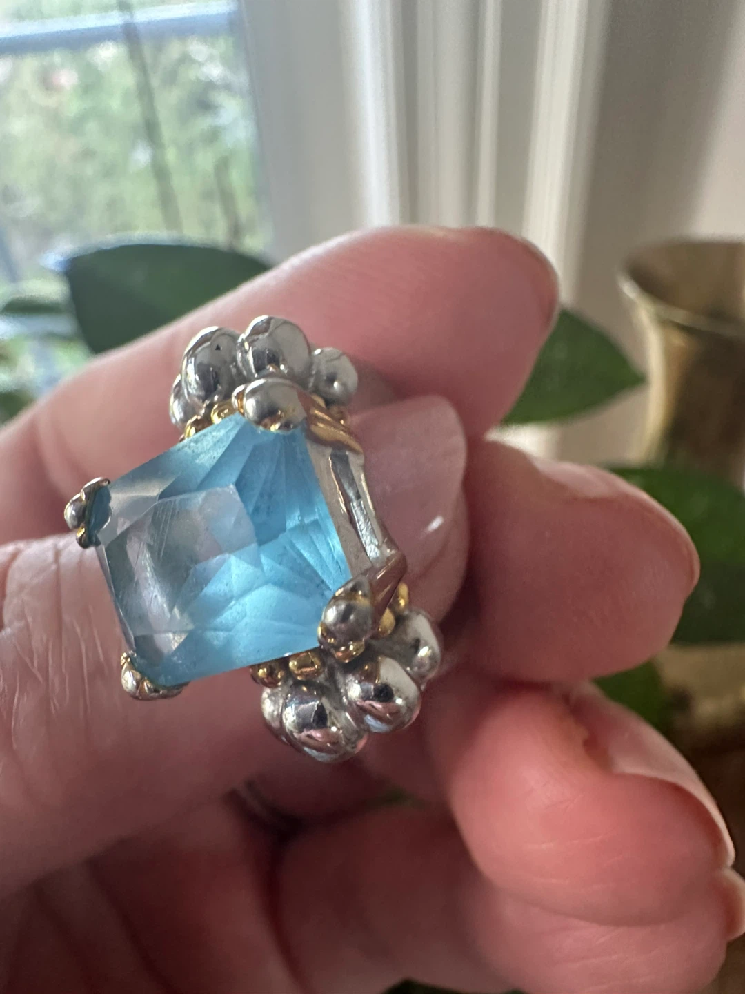 Sterling Silver Blue Gemstone Ring - photo 4