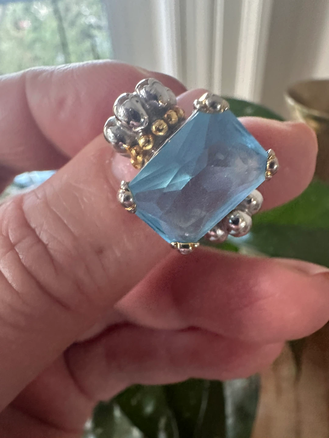 Sterling Silver Blue Gemstone Ring - photo 3