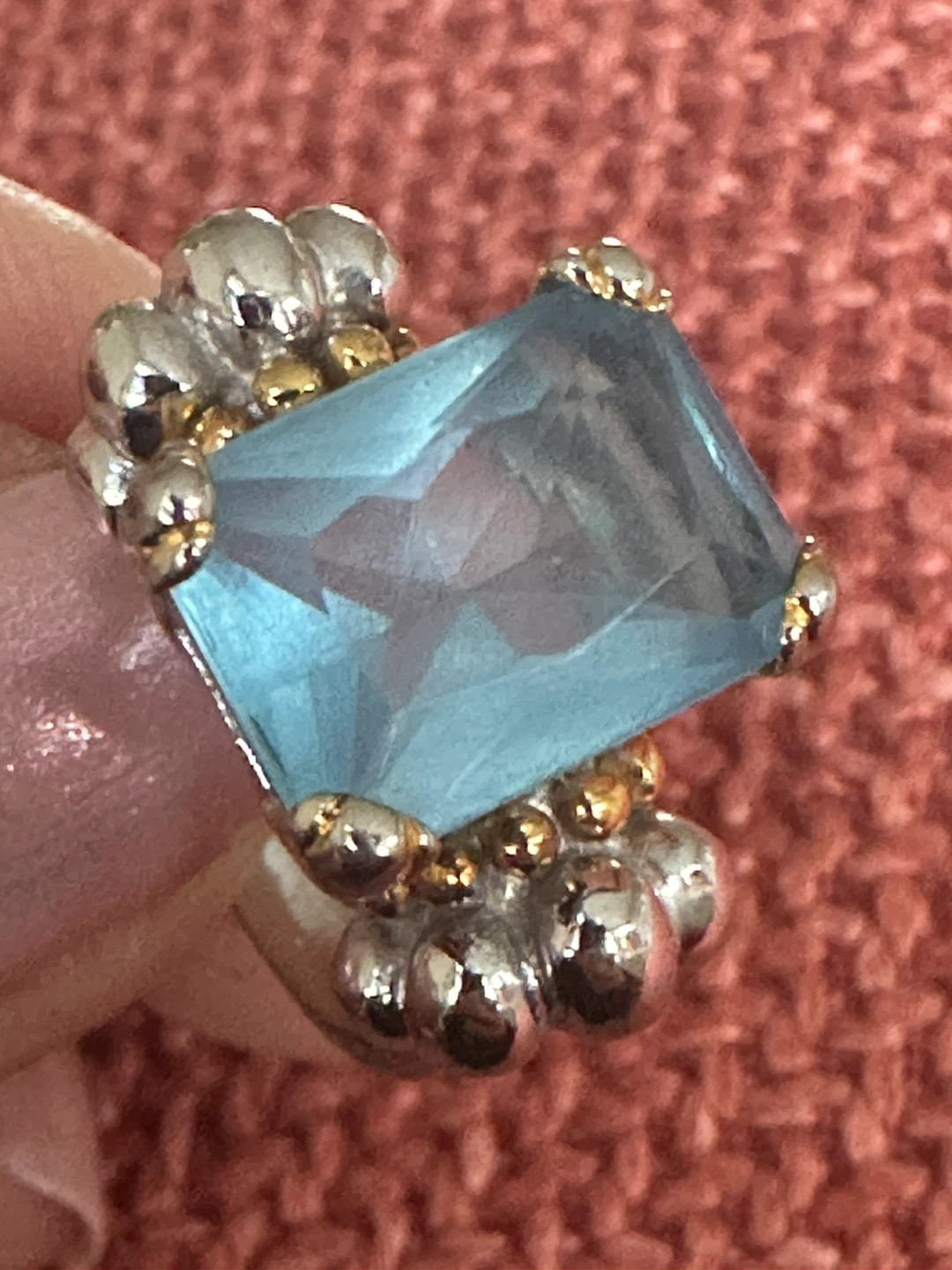 Sterling Silver Blue Gemstone Ring - photo 2