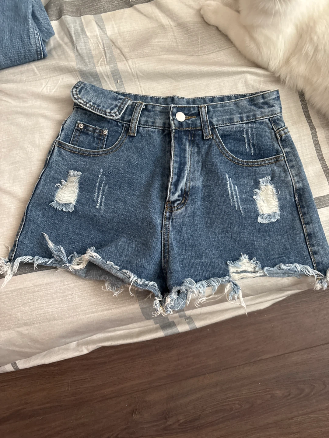 Distressed Denim Shorts
