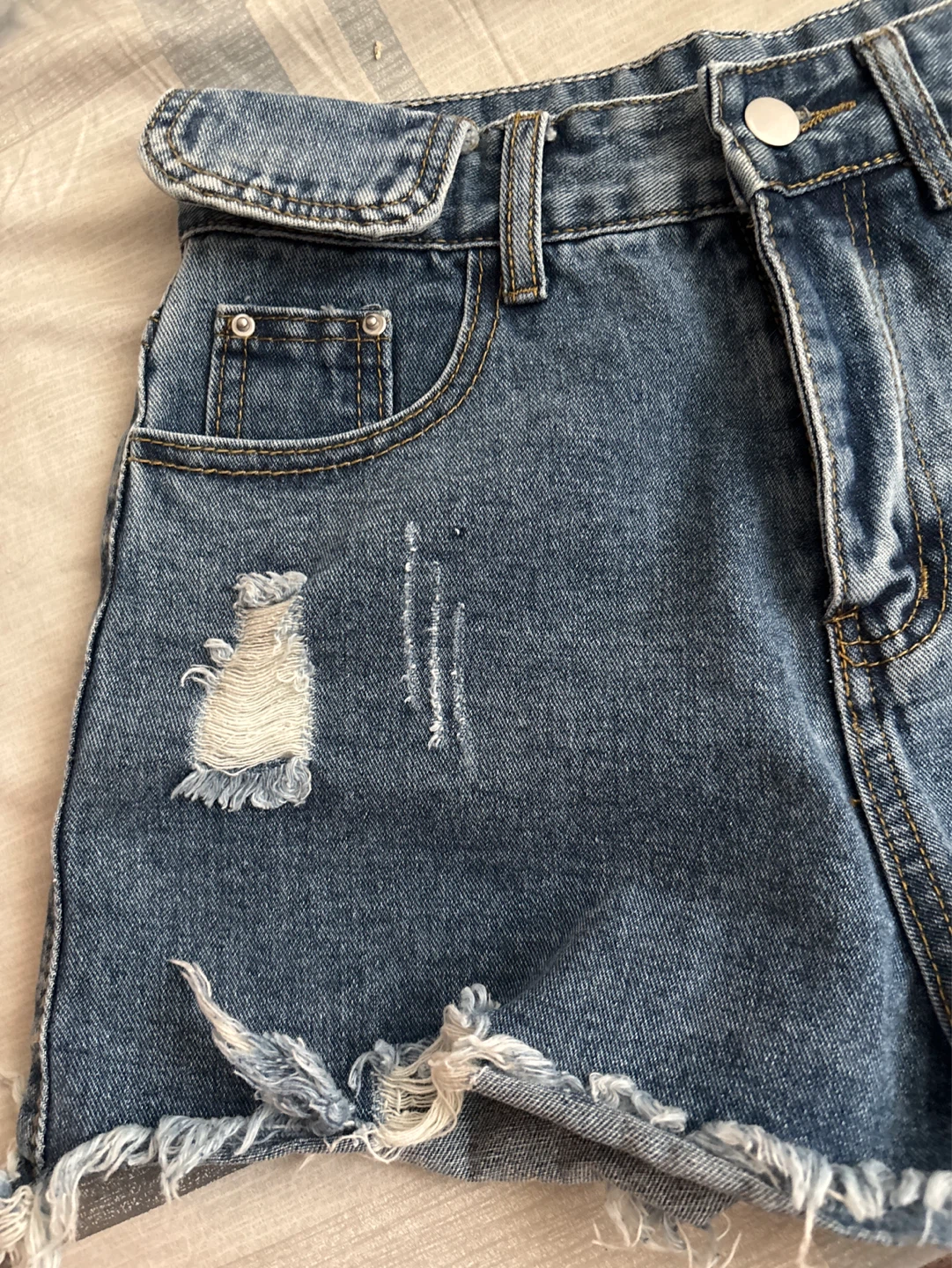 Distressed Denim Shorts - photo 2