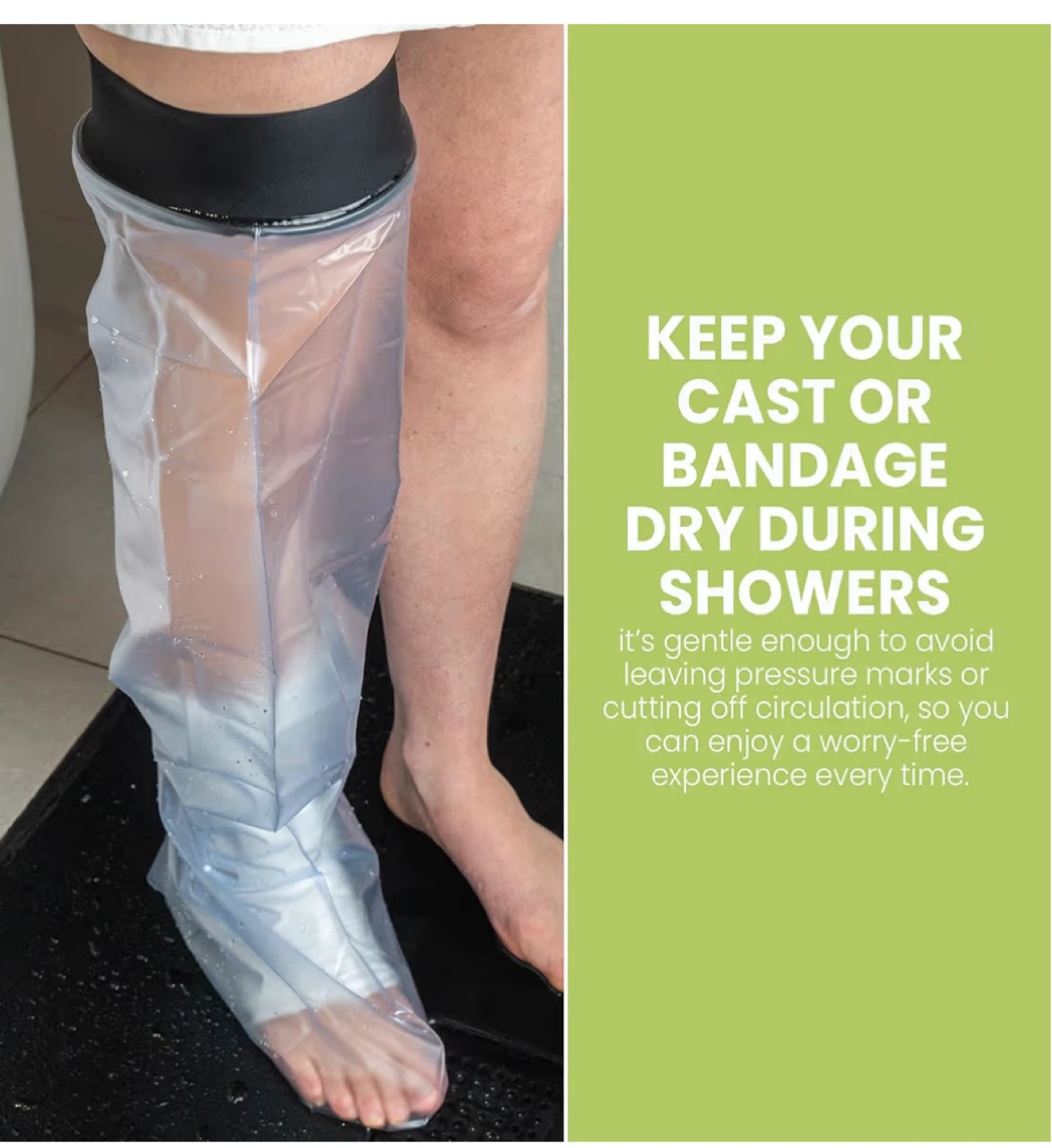 SealCuff Waterproof Cast & Bandage Protector - Adult Long Leg - photo 4