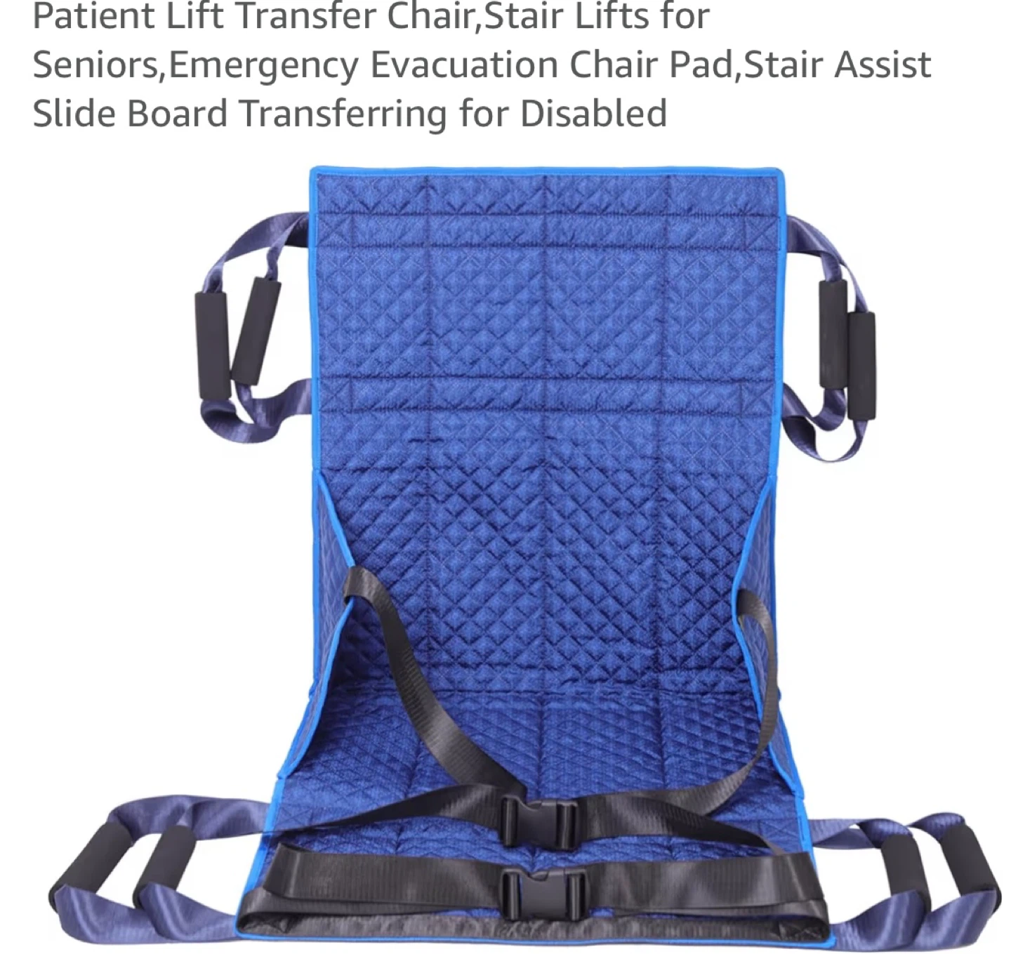 Blue Patient Transfer Sling with 8 Handles