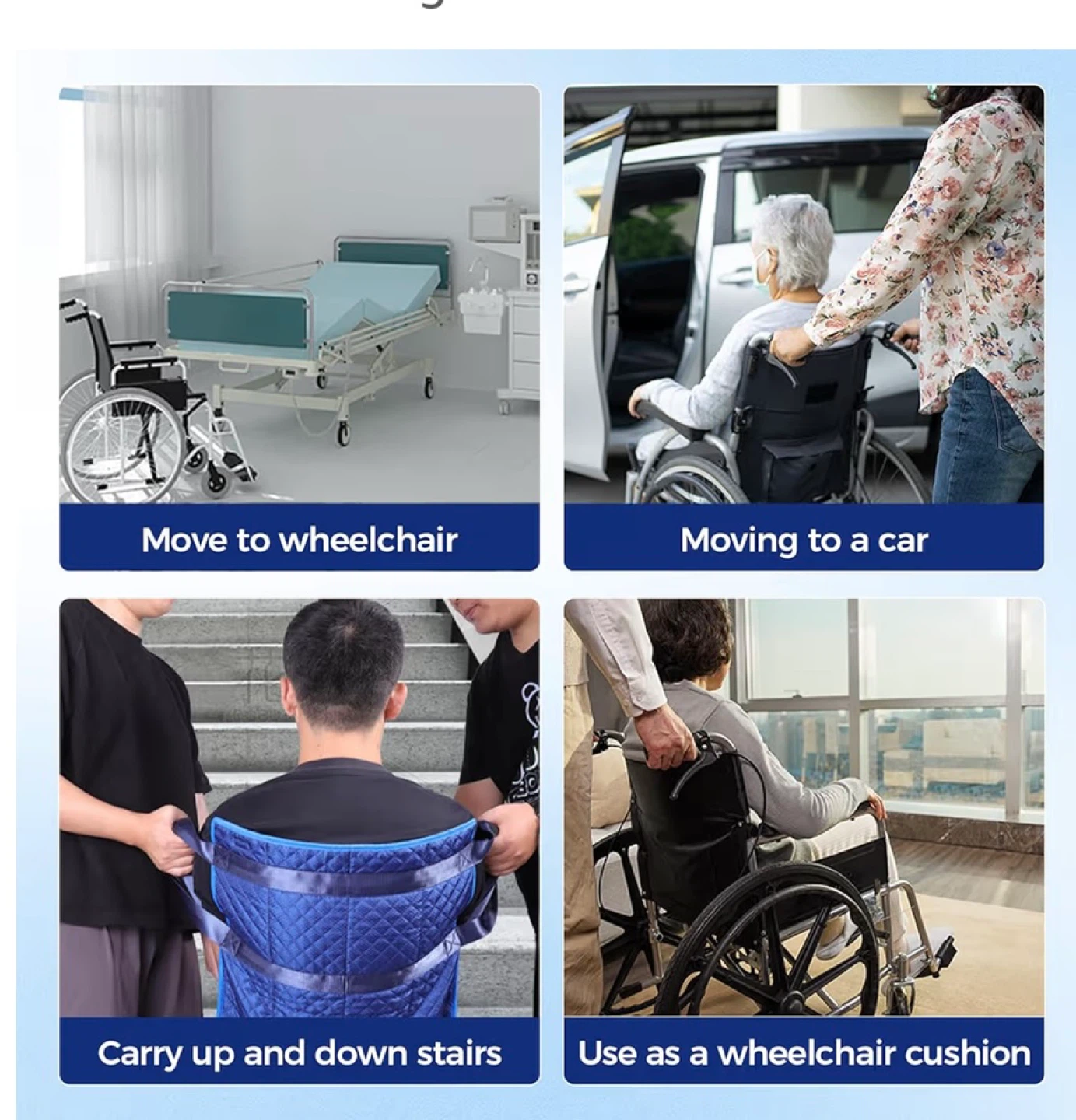 Blue Patient Transfer Sling with 8 Handles - photo 4