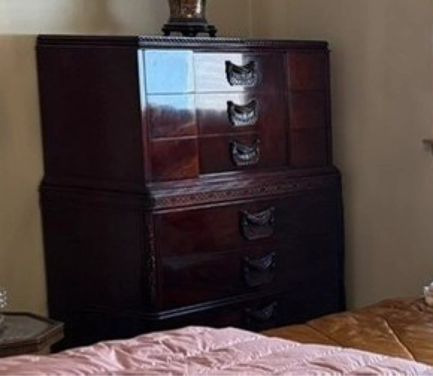 Vintage Wooden Dresser with 7 Drawers