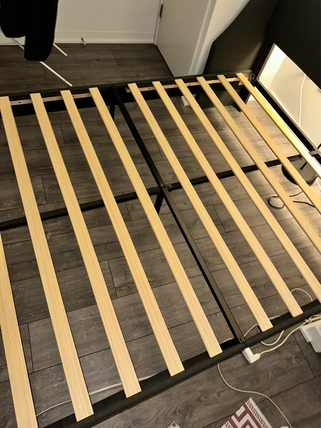 Queen, metal frame + wood slats, no box spring needed - photo 5