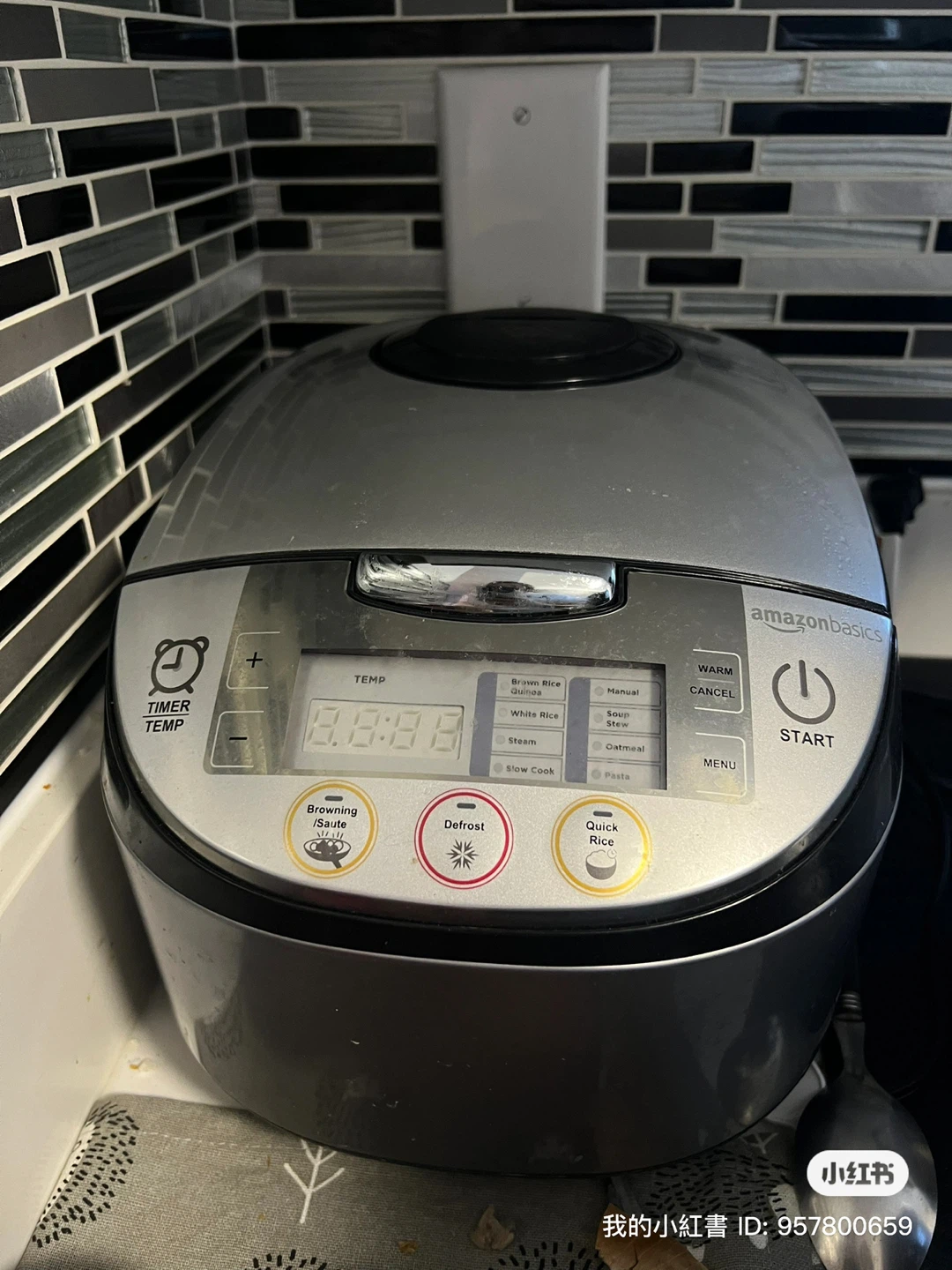 AmazonBasics Silver Rice Cooker