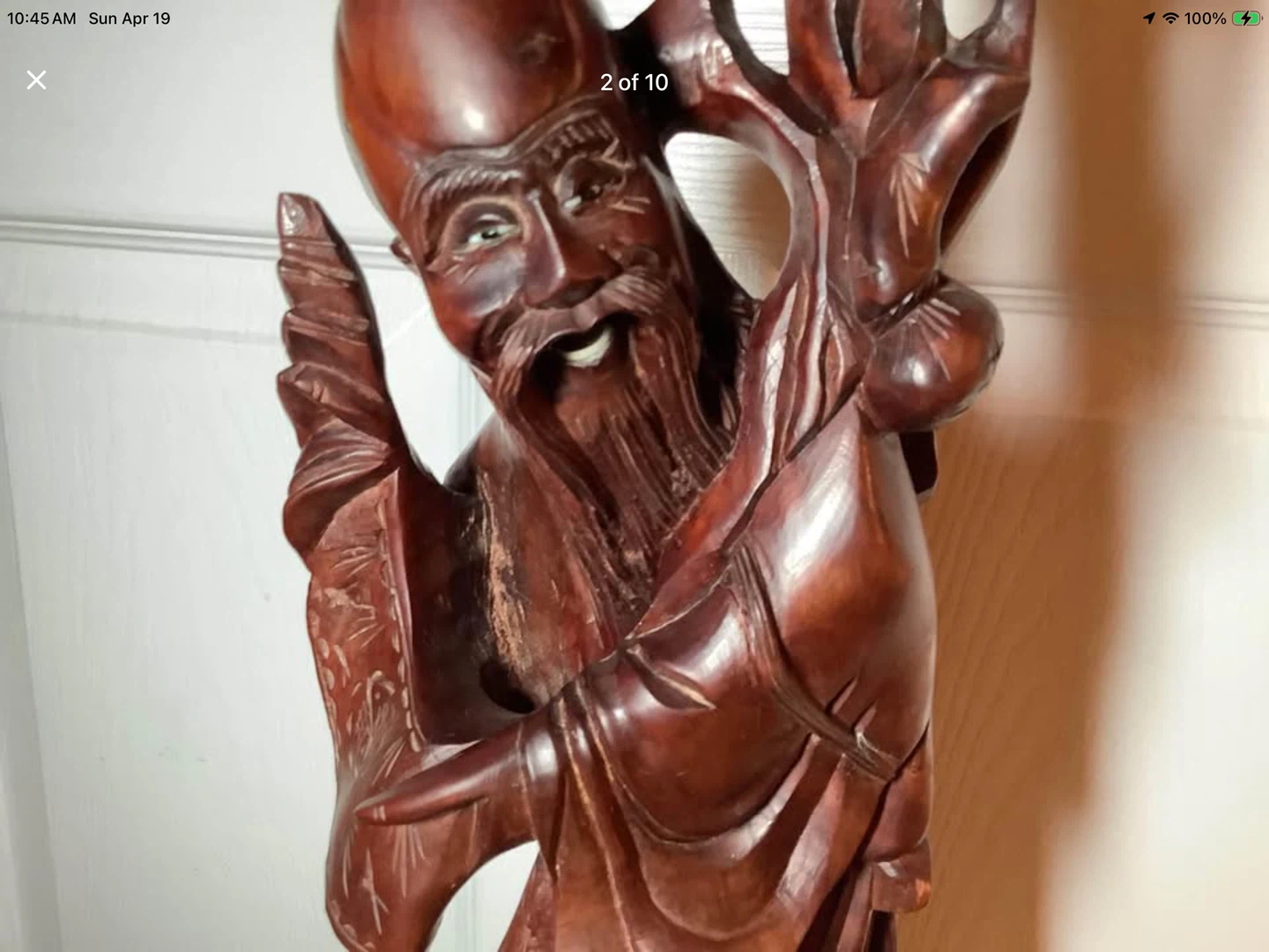 Ant Rosewood Statue of Shou Lao The Chinese God of Longevity 🐞 - photo 2
