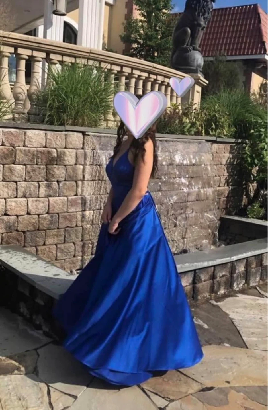 Royal Blue A-Line Halter Prom Dress - photo 3