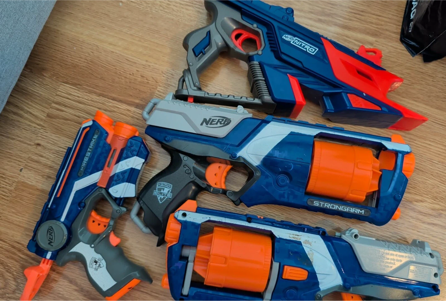 Nerf Toy Guns Bundle - Strongarm, Firestrike, N-Strike Elite