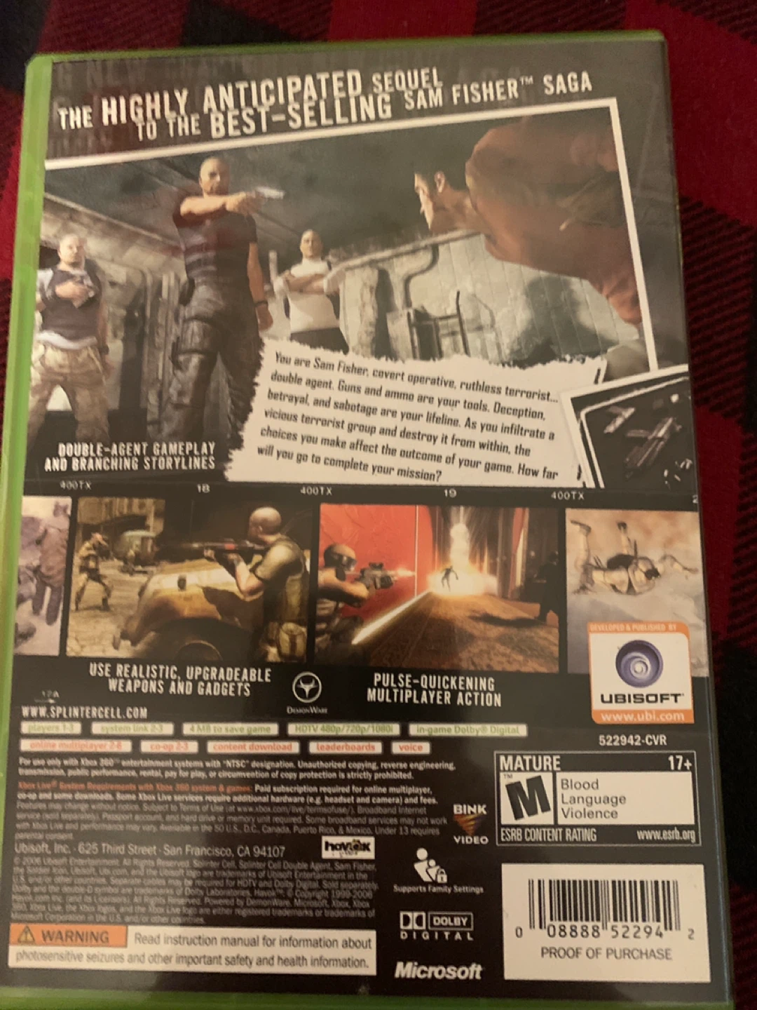 Tom Clancy's Splinter Cell Double Agent Xbox 360 Game - photo 2