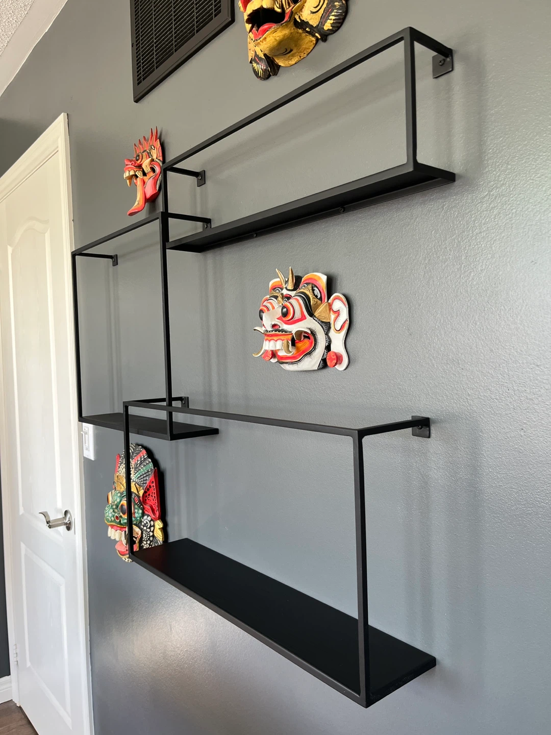 CB2 matte black metal wall shelves (3 pieces) - photo 3