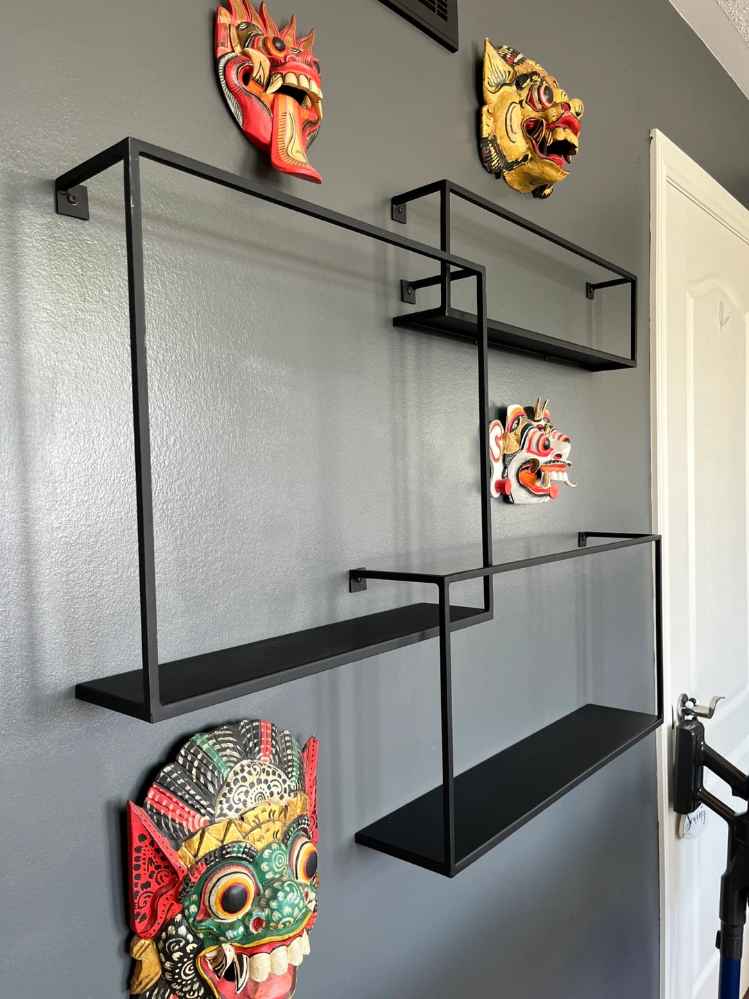 CB2 matte black metal wall shelves (3 pieces) - photo 2