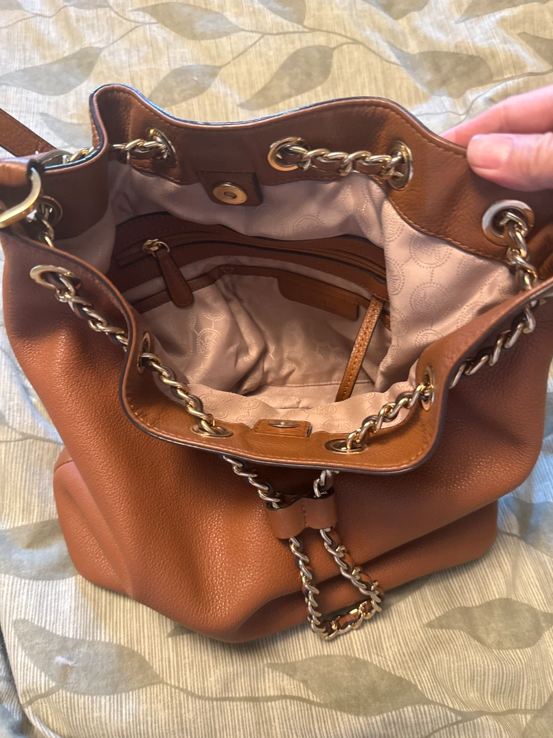 Michael Kors Brown Leather Drawstring Bucket Bag - photo 2