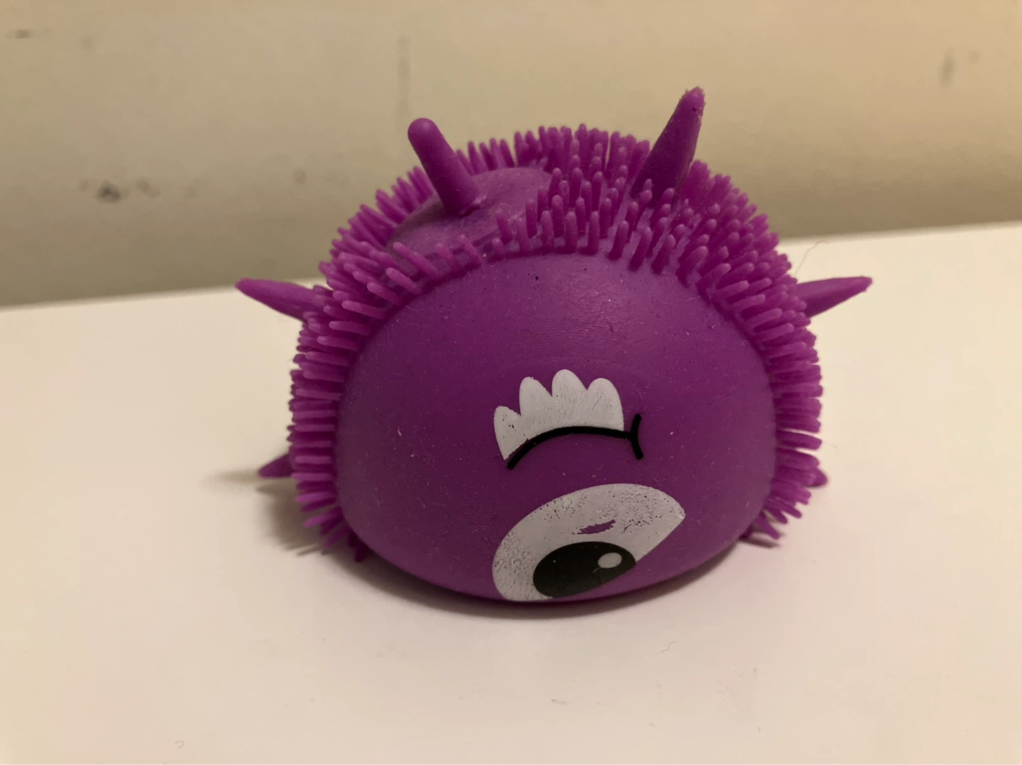 Purple Spiky Ball Toy with Face