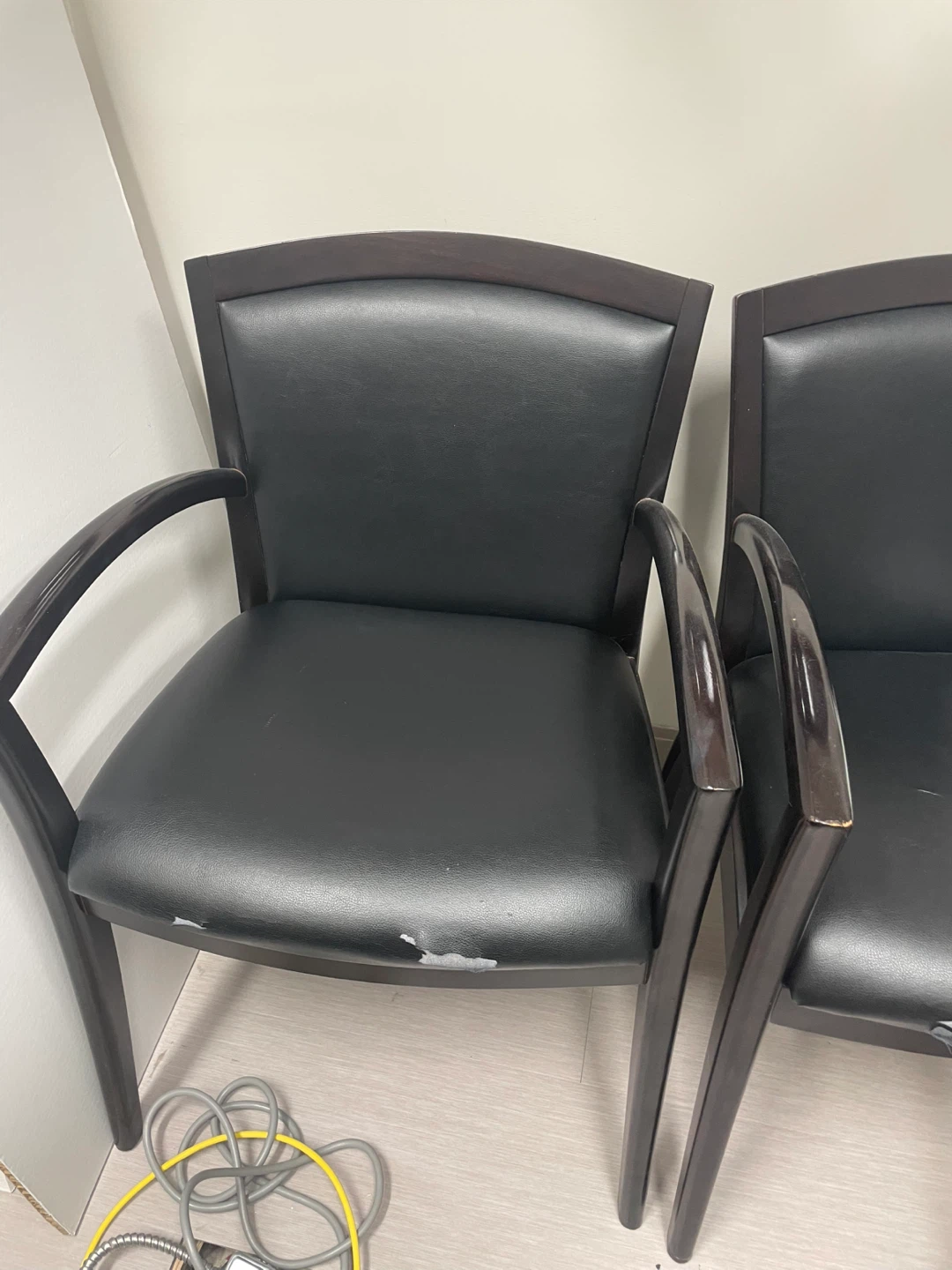 Black Upholstered Arm Chair - Some Wear