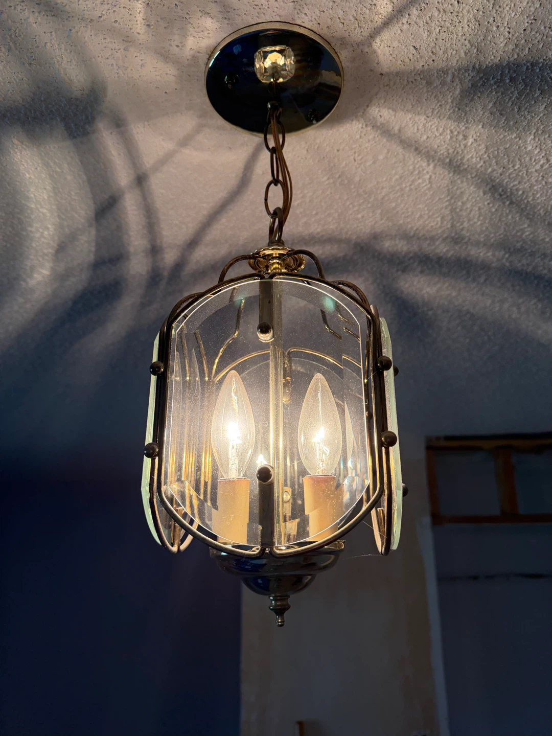 Vintage Chandelier with Glass and Brass Accents - photo 2