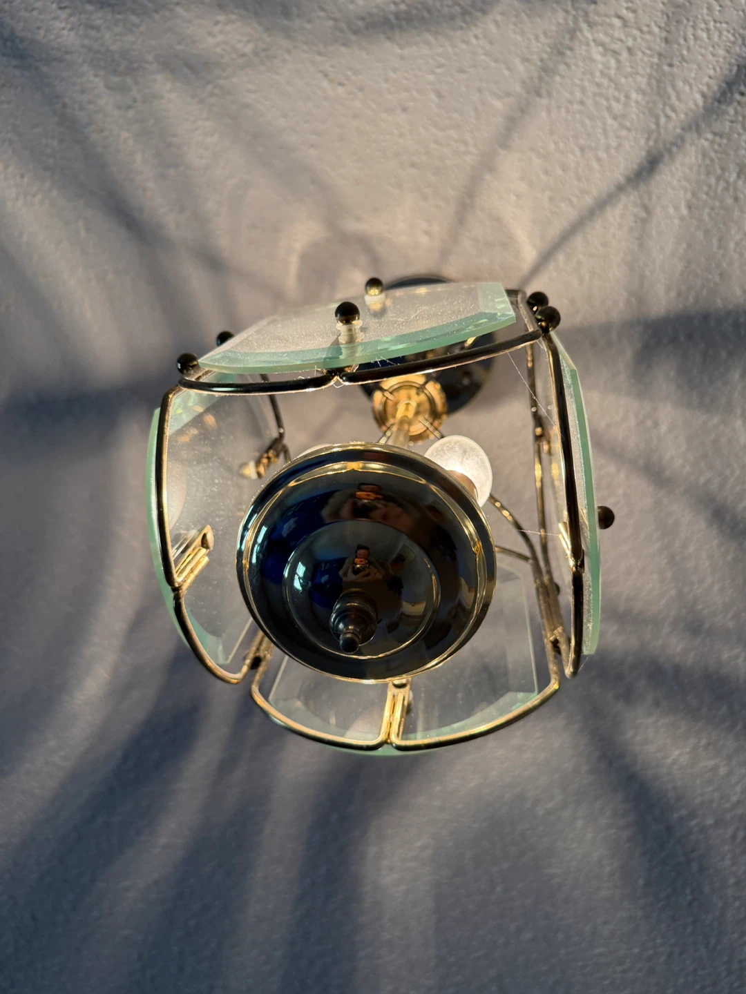 Vintage Chandelier with Glass and Brass Accents - photo 4