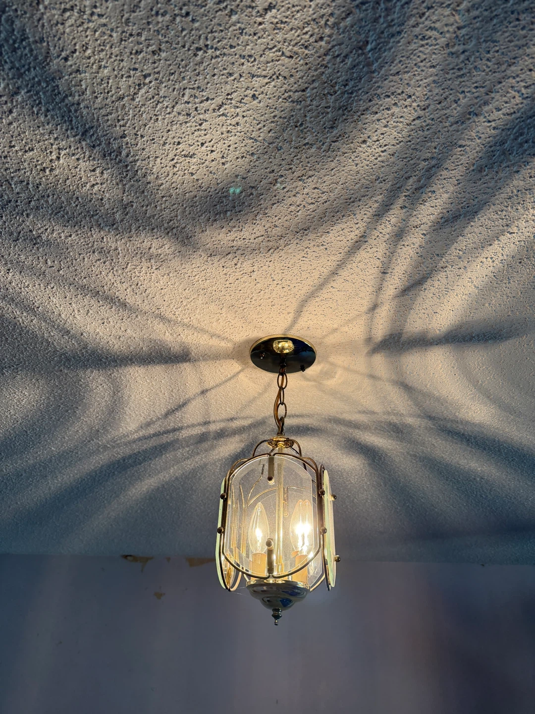 Vintage Chandelier with Glass and Brass Accents - photo 3