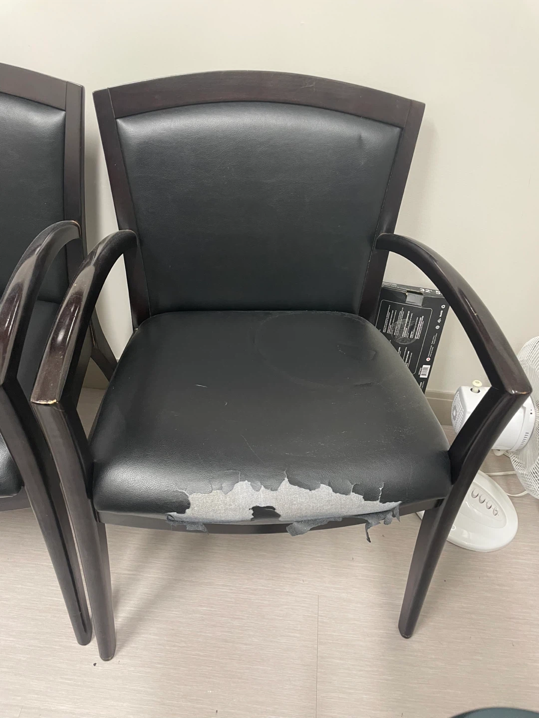 Black Upholstered Arm Chair - Some Wear - photo 2
