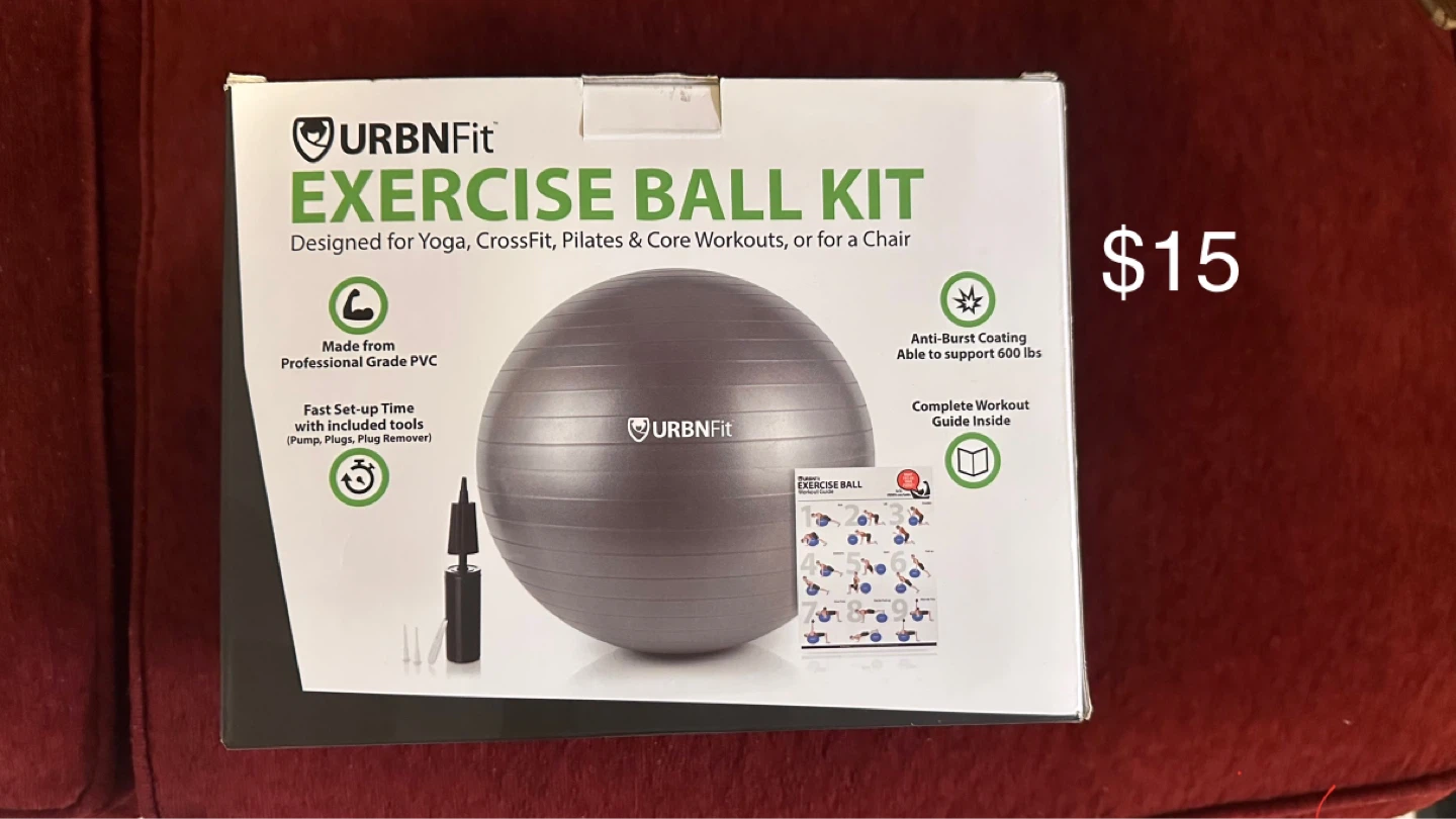 URBNFit Exercise Ball Kit - Grey