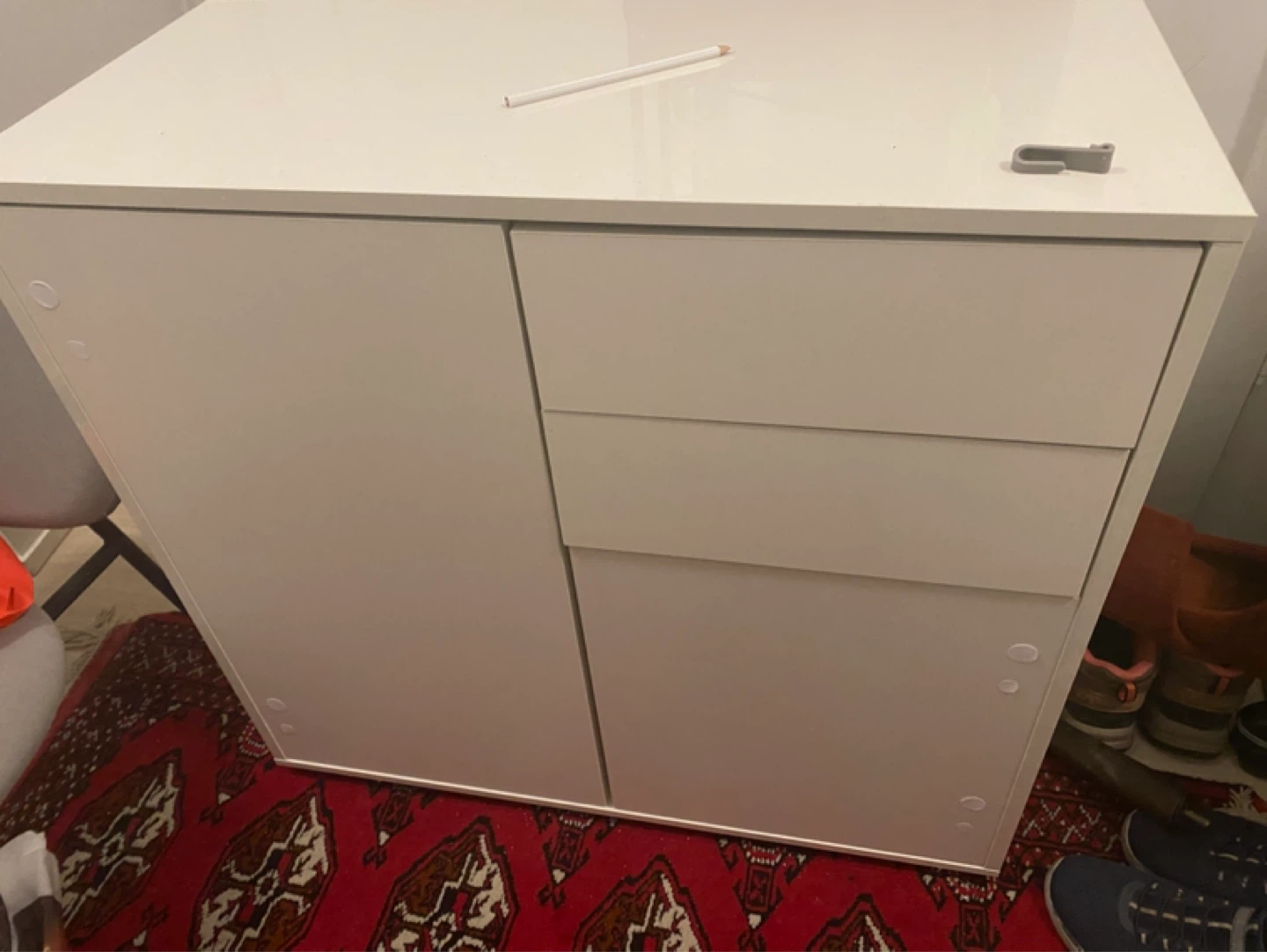 White 2-Drawer Sideboard with Cabinet Storage