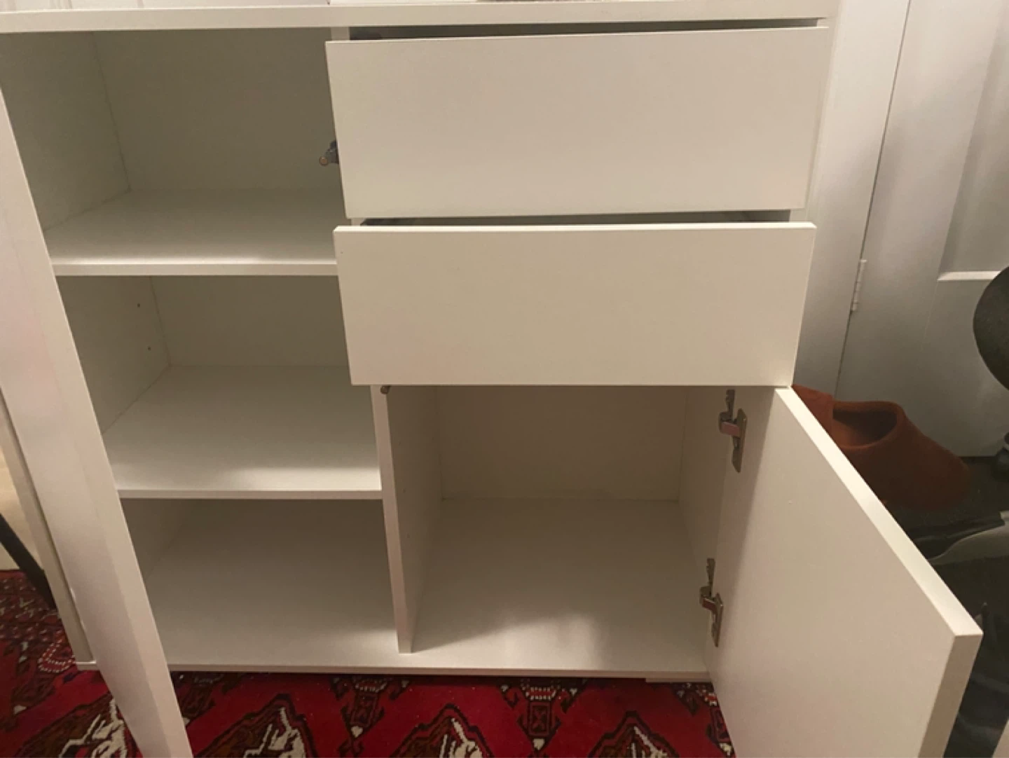White 2-Drawer Sideboard with Cabinet Storage - photo 3