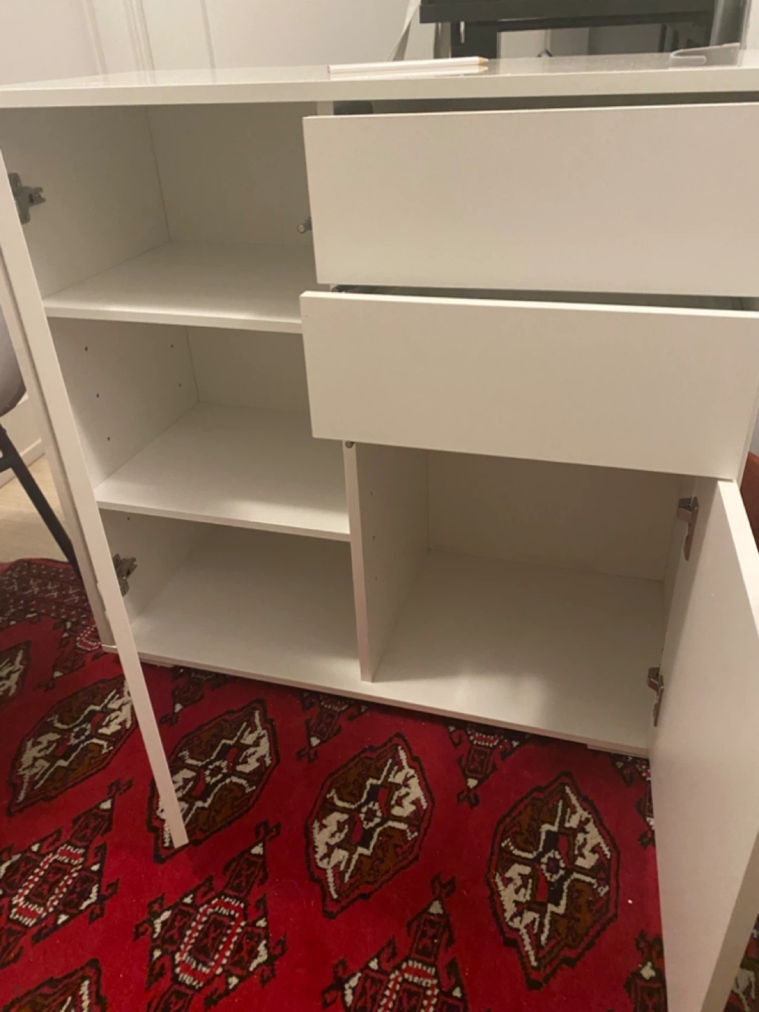 White 2-Drawer Sideboard with Cabinet Storage - photo 2