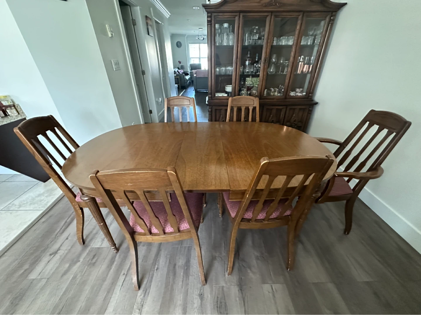 Wooden Dining Table with 6 Chairs