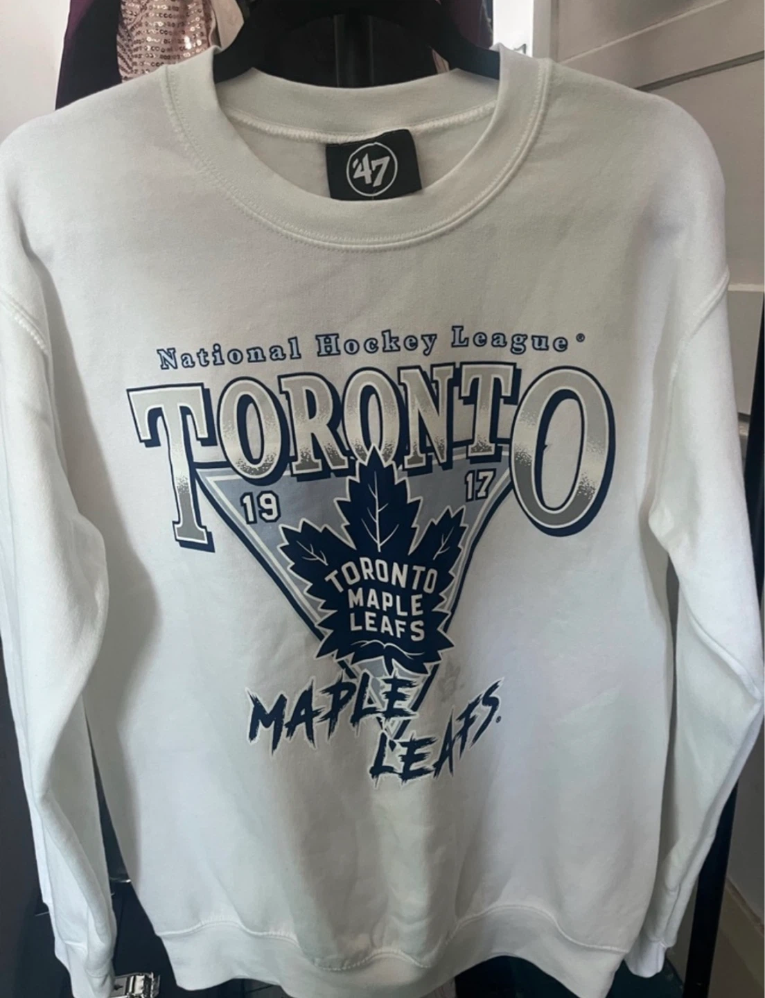 NWT Officially Licensed NHL White Toronto Maple Leafs Crewneck