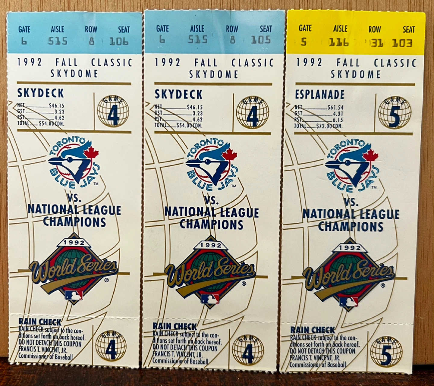 Blue Jays 1992 World Series Tickets & Memorabilia