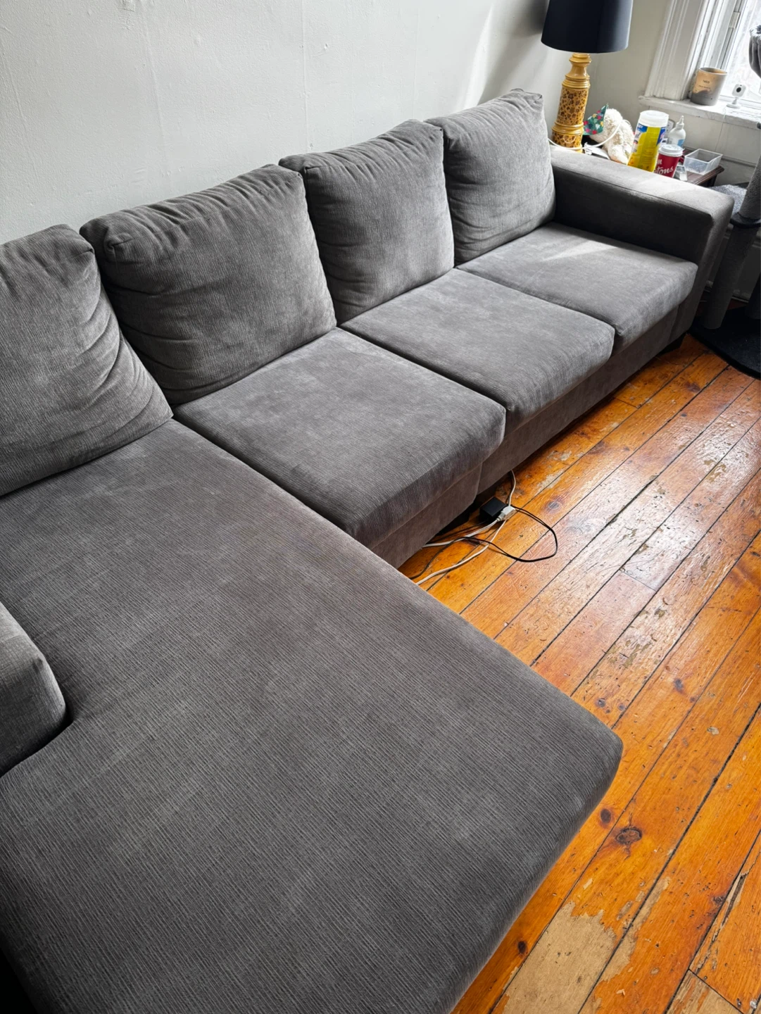 Danielle 2-Piece Sectional Sofa with Chaise - Grey - photo 5