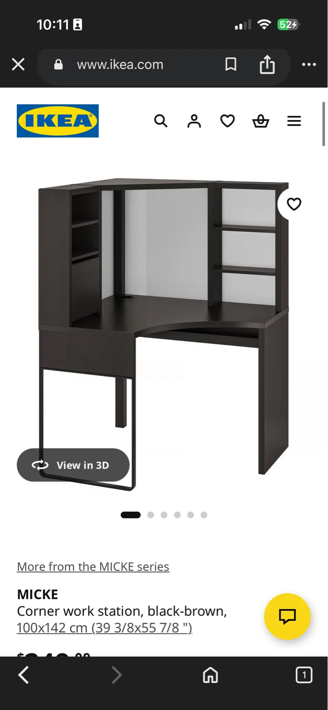 Dark Brown corner work station with drawers from IKEA - photo 2