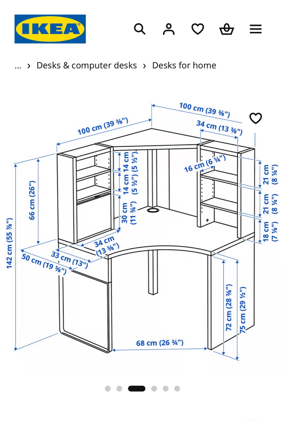 Dark Brown corner work station with drawers from IKEA - photo 3