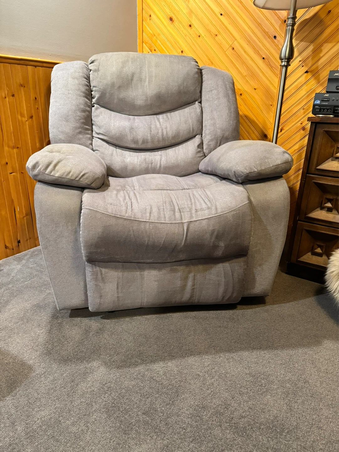 Grey / Beige Electric Recliner Chair