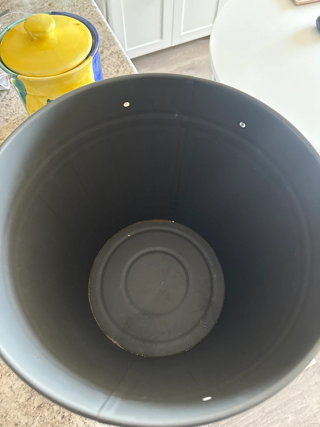 Dark Grey Metal Trash Can with Lid - photo 2