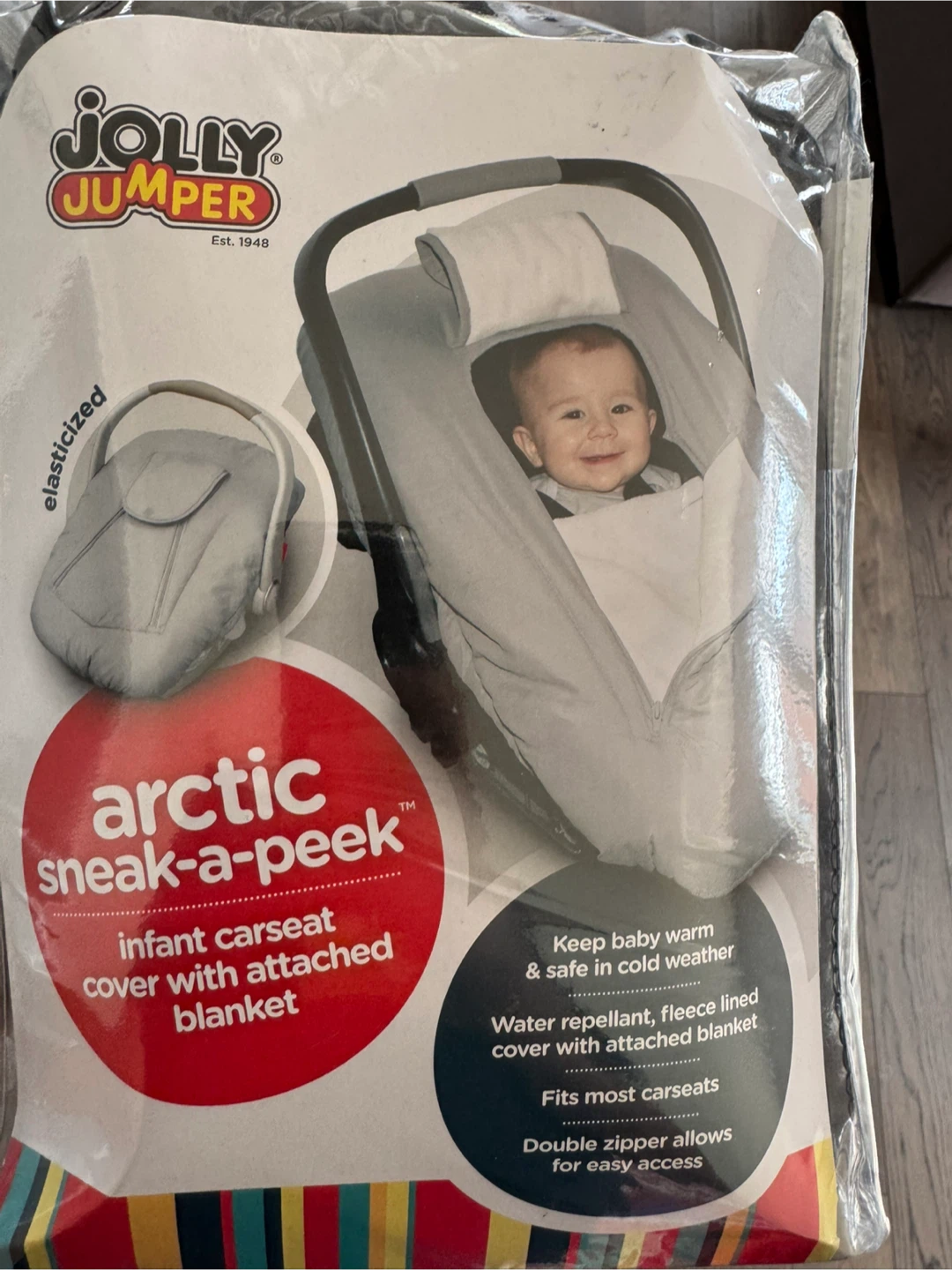 Jolly Jumper Arctic Sneak-a-Peek Infant Carseat Cover