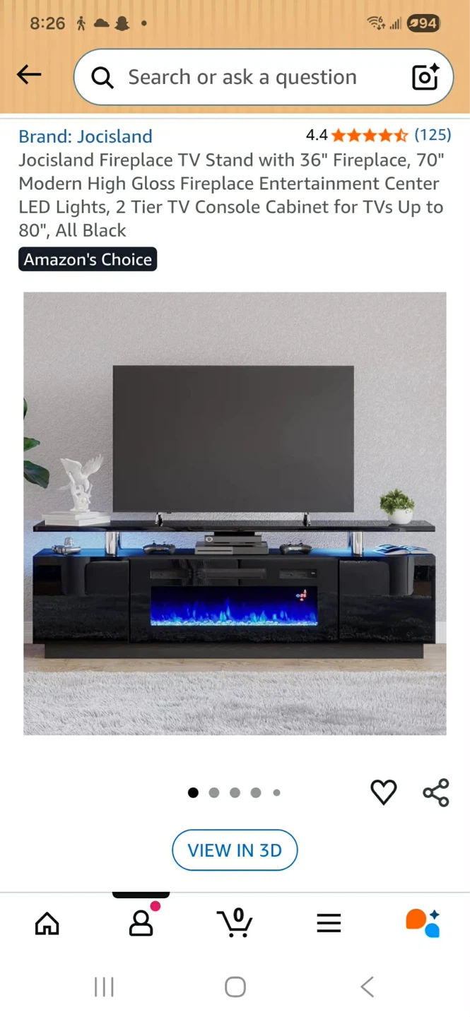 Jocisland TV Stand with Electric Fireplace - photo 3