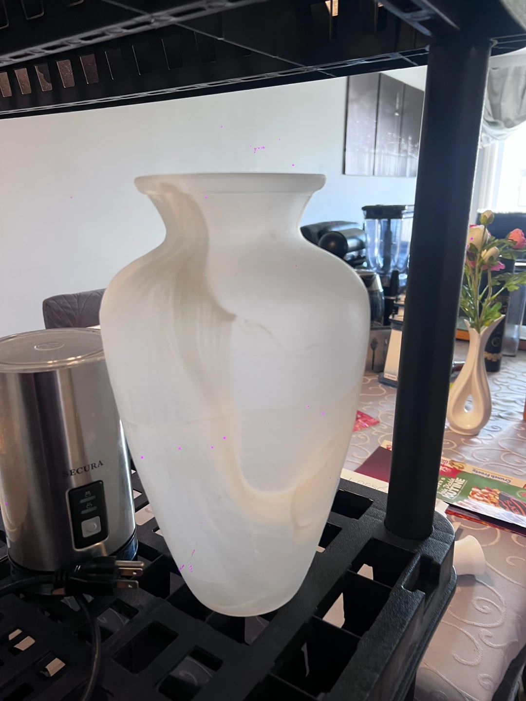 White Swirl Glass Vase