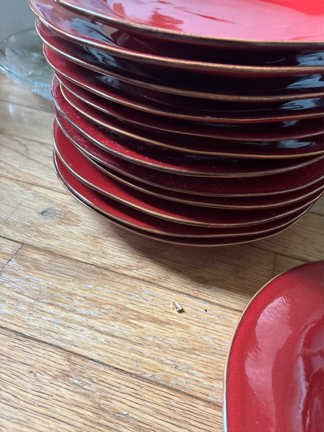 Crate & Barrel Red Dinnerware Set - 12 pcs