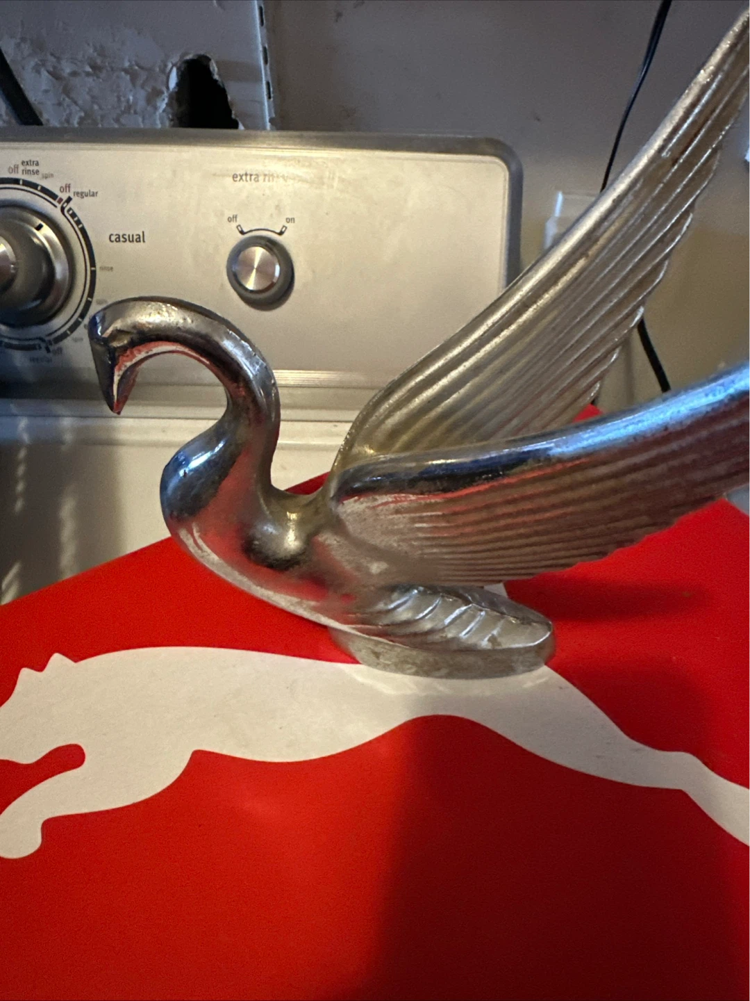 Vintage Chrome Swan Hood Ornament