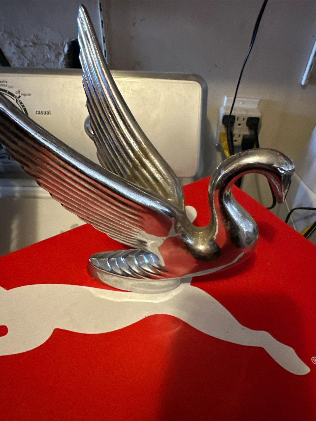 Vintage Chrome Swan Hood Ornament - photo 4