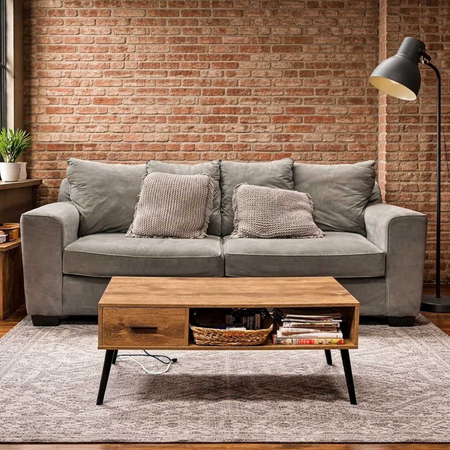 Large 3 Seater Gray Sofa
