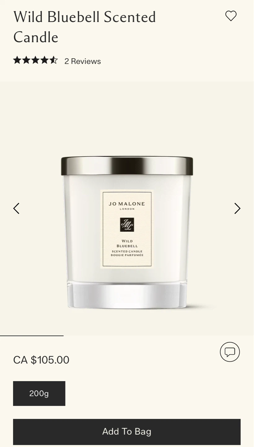 (Retail $120)New Jo Malone Wild Bluebell Scented Candle 200g - photo 5