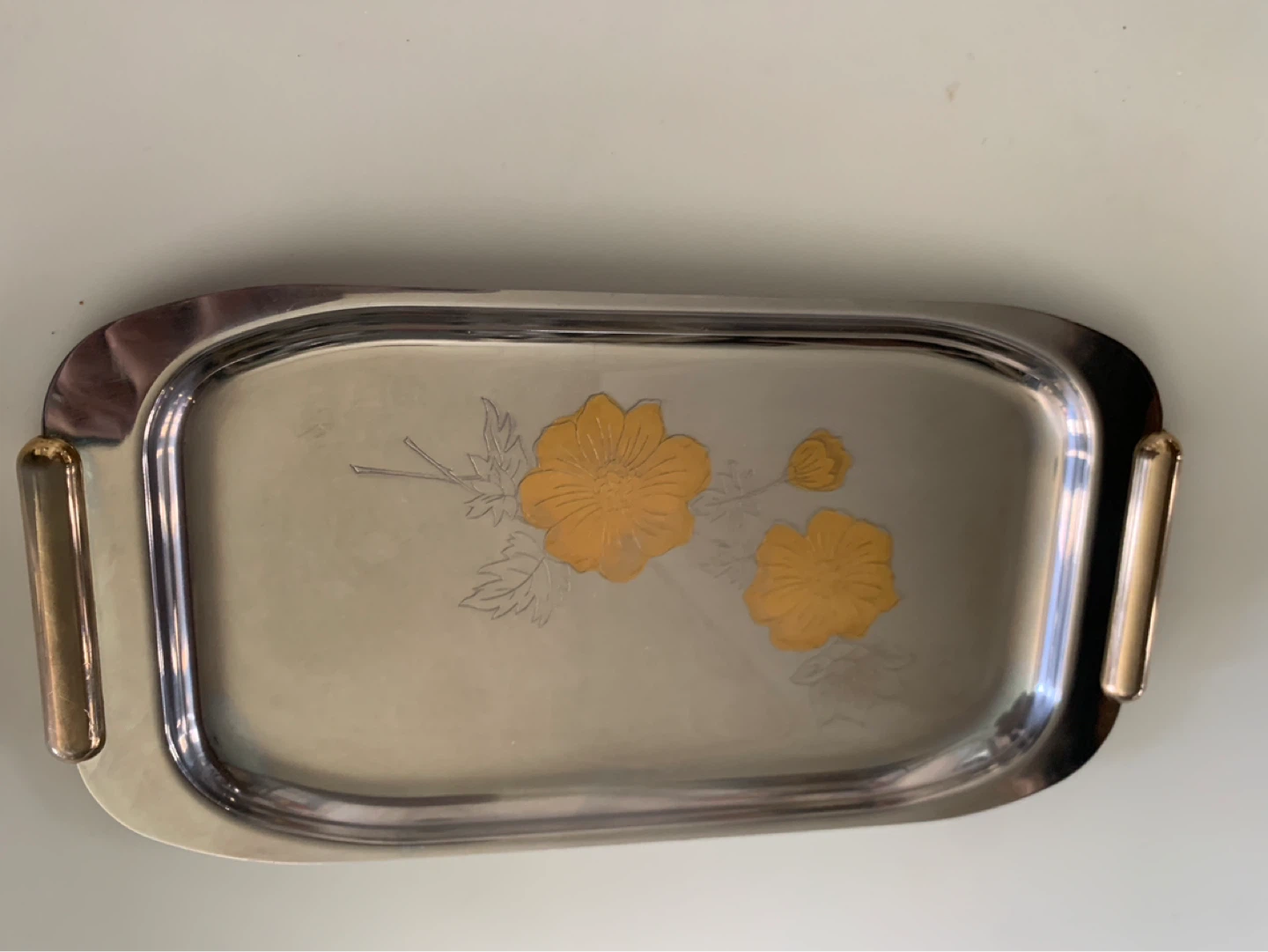 Vem ITALY Stainless Steel Serving Tray with Floral Design - photo 3