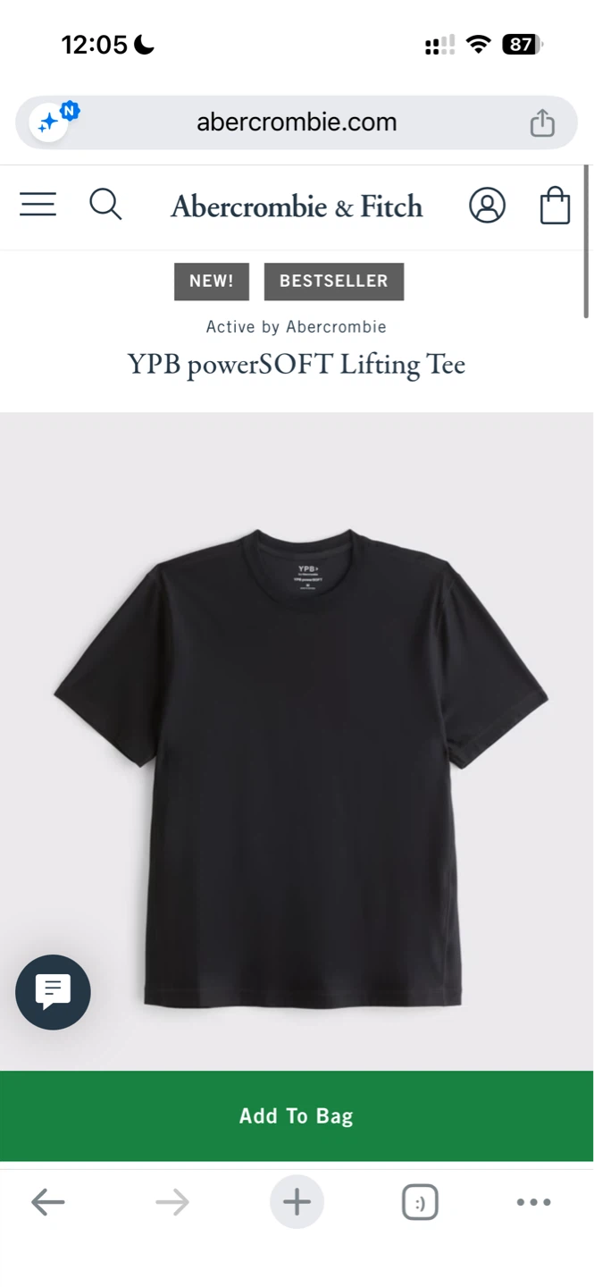 Abercrombie & Fitch YPB powerSOFT Lifting Tee - Black - photo 2