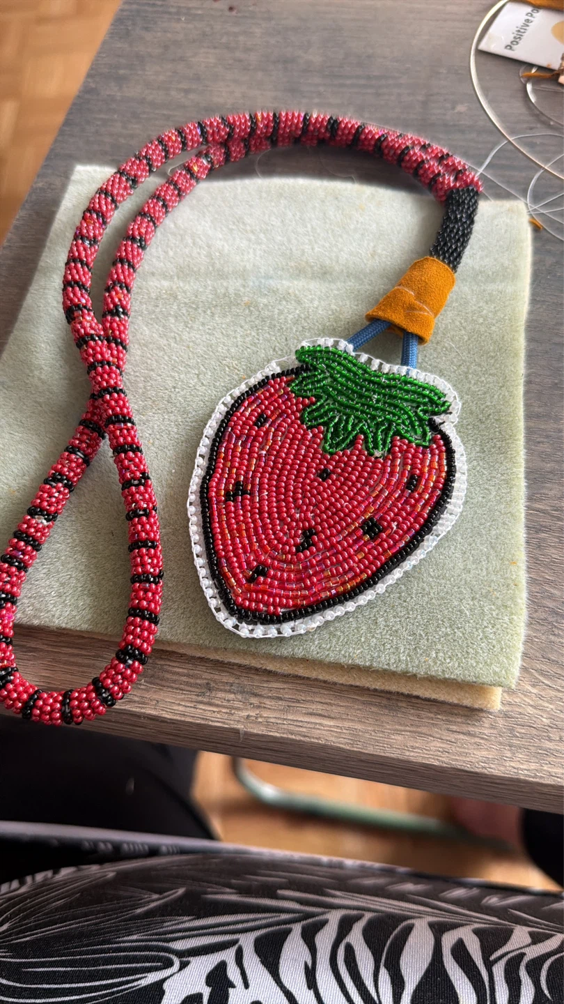 Beaded Strawberry Necklace