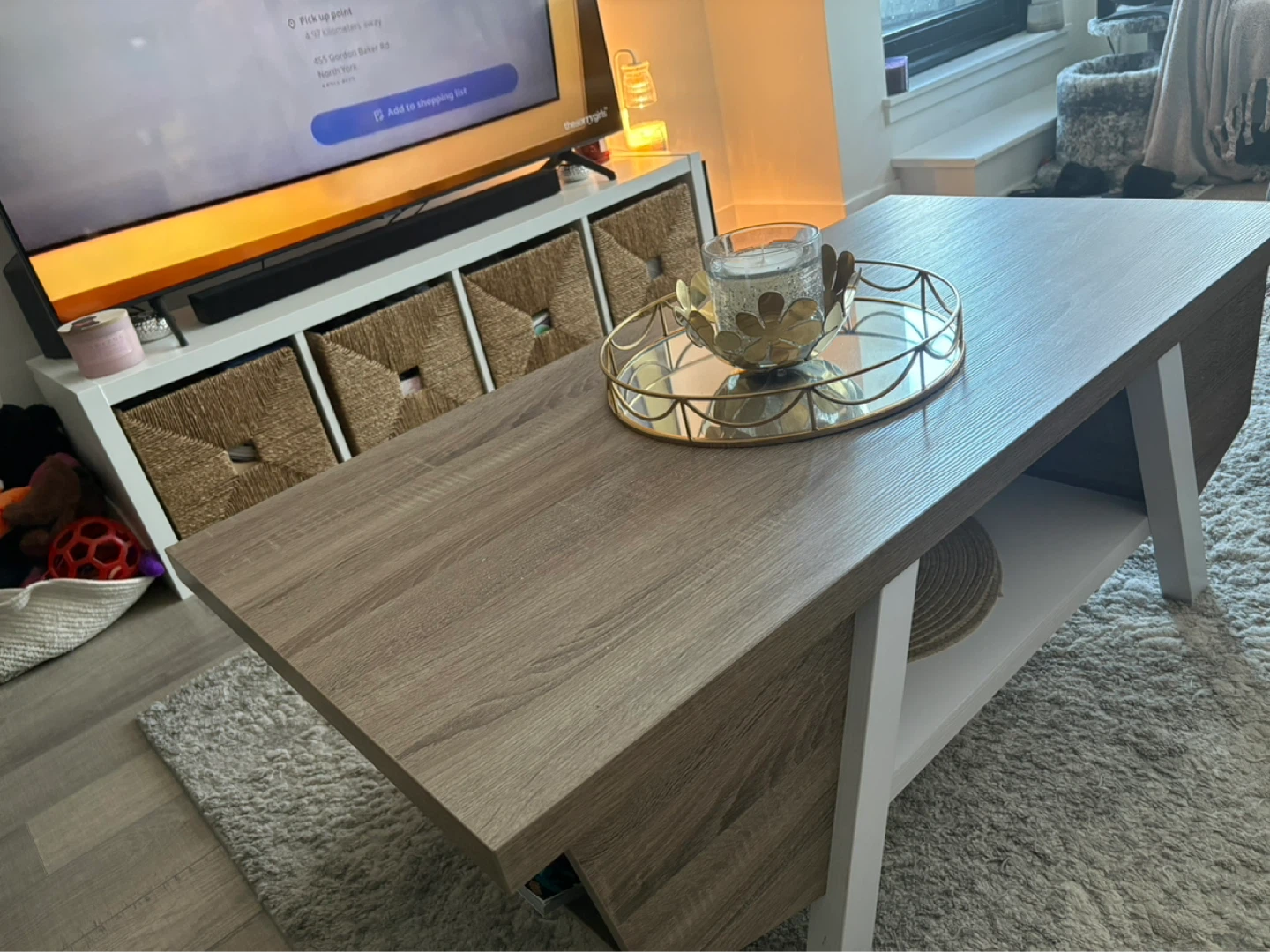Modern Wood Coffee Table with Storage Shelf - photo 4